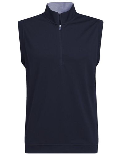 adidas Golf S Elevated Quaterzip Pullover Vest - Blue