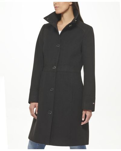 Tommy Hilfiger Tw2mw838-blk-xs Double Breasted Wool Coat - Black