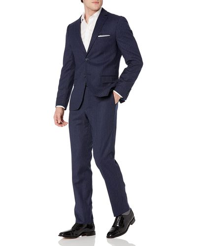 DKNY Slim Fit Wool Suit - Blue