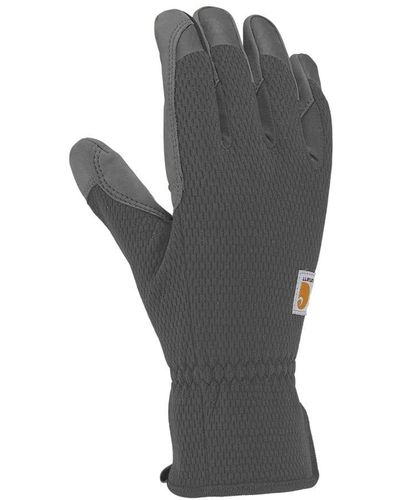 Carhartt Large Steel Gray High Dexterity Padded Palm Touch Sensitive Long Cuff Glove