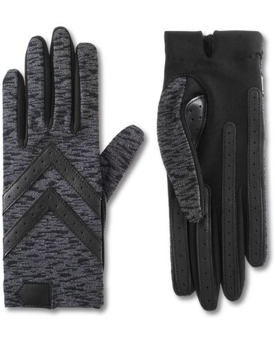 Isotoner Womens Spandex Shortie Touchscreen Cold Weather Gloves - Black