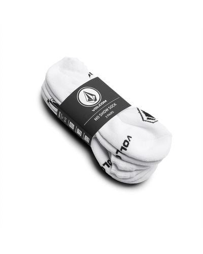Volcom Mens No Show Stone 3-pack Socks - White