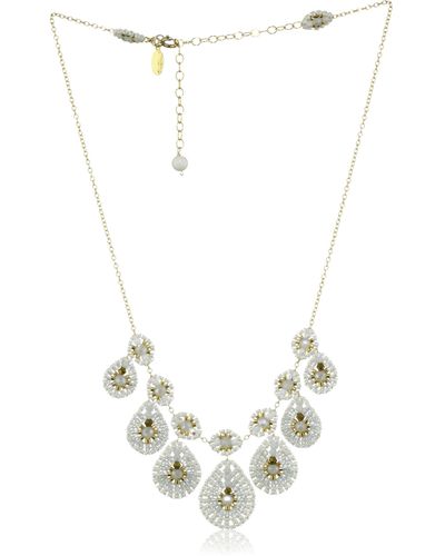 Miguel Ases Opalite Quartz And Mother-of-pearl Chandelier Necklace - White