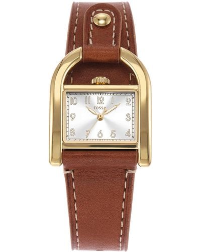 Fossil Harwell Quartz Stainless Steel And Eco Leather Three-hand Watch - Brown