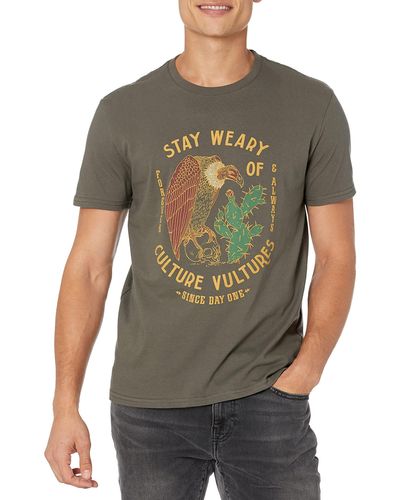 Lucky Brand Mens Short Sleeve Crew Neck Culture Vulture Tee T Shirt - Multicolor