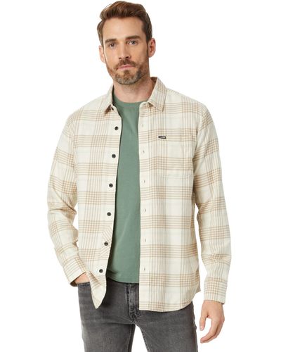 Volcom Caden Plaid Long Sleeve Flannel Shirt - Natural