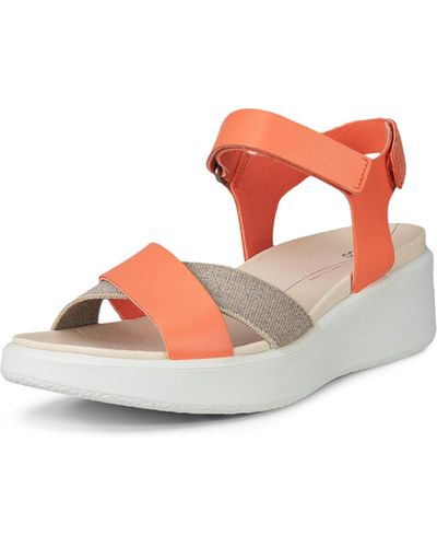 Ecco Flowt Wedge Luxury Crossband Sandal - White