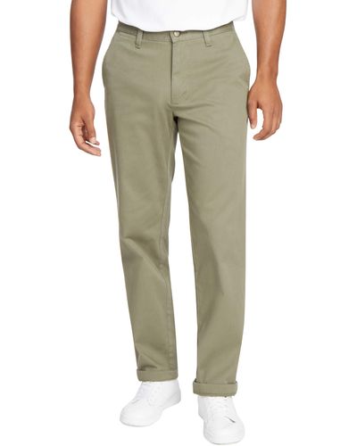 Nautica Classic Fit Flat Front Stretch Solid Chino Deck Pant - Green