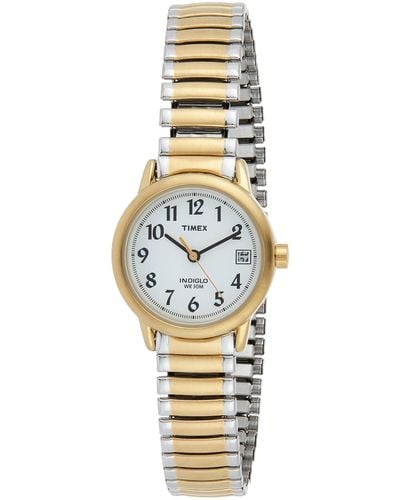 Timex T2h491 Easy Reader 25mm Two-tone Stainless Steel Expansion Band Watch - Natural
