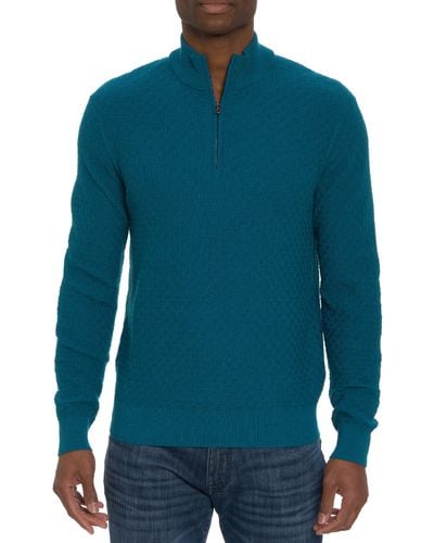 Robert Graham 's Reisman 1/4-zip Long-sleeve Sweater - Blue