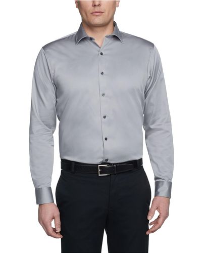 Kenneth Cole Reaction Dress Shirt Regular Fit Stretch Collar Non Iron Solid - Multicolor
