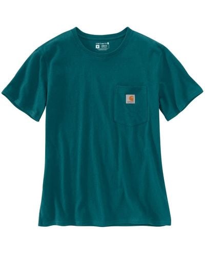 Carhartt Plus Size Loose Fit Heavyweight Short-sleeve Pocket T-shirt Closeout - Green