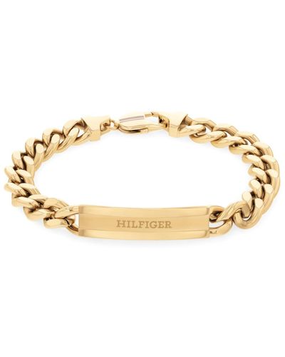 Tommy Hilfiger Gold Plated Chain Bracelet - Adjustable/self Sizing - 190 Mm - Classic And Casual - Gifts For - Multicolour