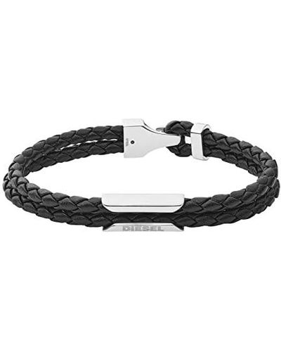DIESEL Leather Bracelet - Black