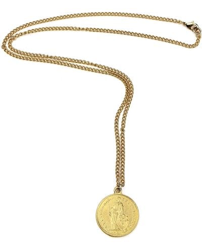 Ben-Amun Ben-amun French Coin Style Pendant Statement Necklace - Metallic