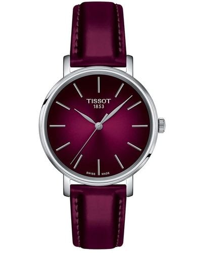 Tissot S Everytime Lady 316l Stainless Steel Case Quartz Watch - Purple