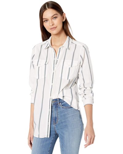 Goodthreads Lightweight Twill Long-Sleeve Utility Shirt dress-shirts - Blanco