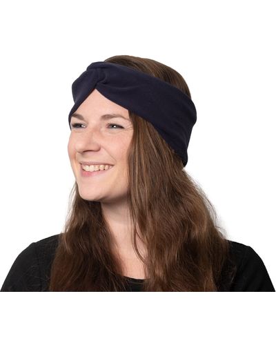 Isotoner S Recycled Water Repellent Cozy Soft Stretch Fleece Twist Headband - Blue