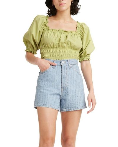 Levi's Plus Size Tilly Smocked Blouse - Green