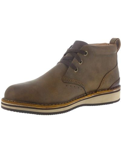 Rockport S Beeswax Brown Leather Work Boots St Lace-up Chukka 12 W