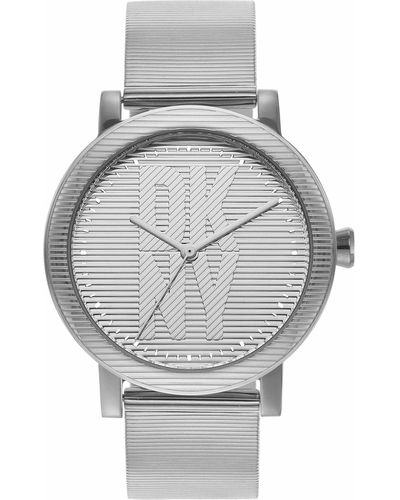 DKNY Soho D Quartz Stainless Steel Mesh Dress Watch - Metallic