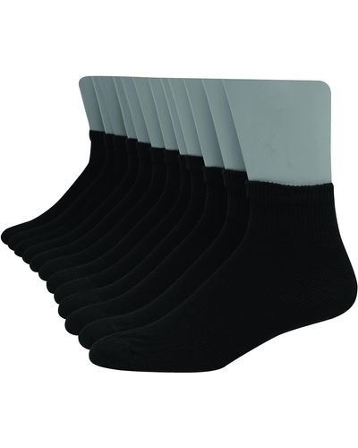 Hanes Ultimate Mens Freshiq Cool Comfort Reinforced Ankle Socks - Black