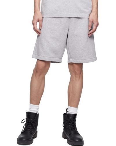 Calvin Klein Monogram Logo Fleece Shorts - Gray