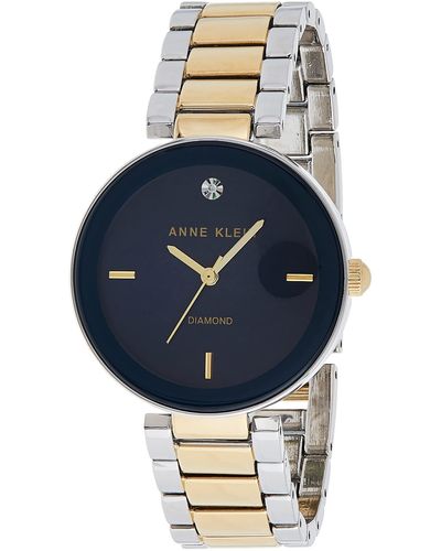 Anne Klein Genuine Diamond Dial Bracelet Watch - Blue