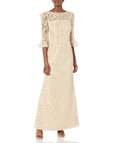 Adrianna Papell Corded Embroidery Gown - Natural