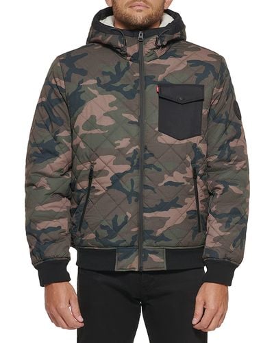 Levi s Diamond Quilted Bomber Jacket in Blue for Men Lyst