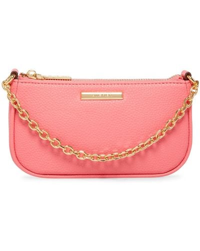 Anne Klein Mini Crossbody With Chain Swag - Pink