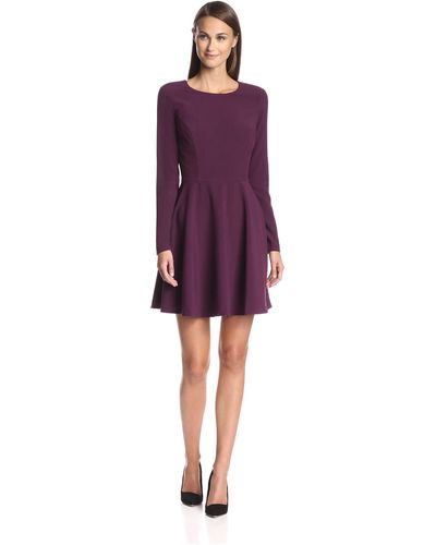 SOCIETY NEW YORK Fit-and-flare Dress - Purple