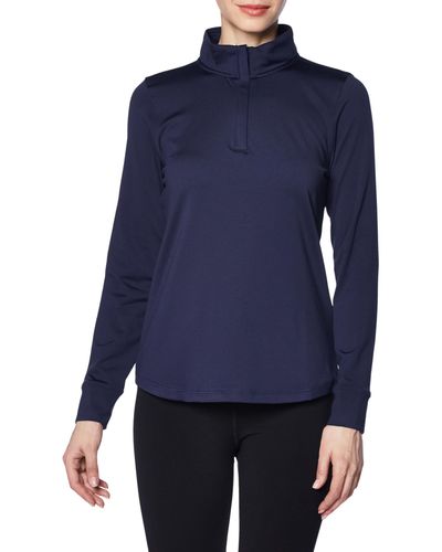 Under Armour Playoff 1/4 Zip Long Sleeve, - Blue