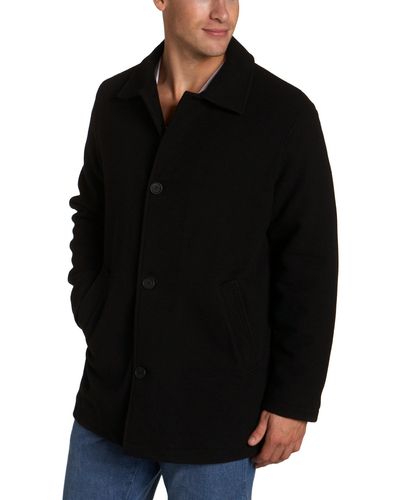 Perry Ellis Portfolio Wool Button Front Jacket - Black
