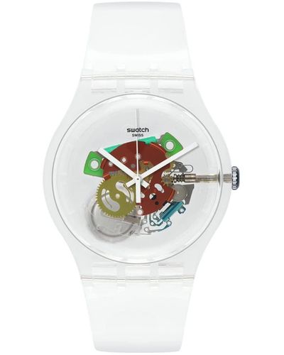 Swatch New Gent Biosourced Random Ghost Quartz Watch - White