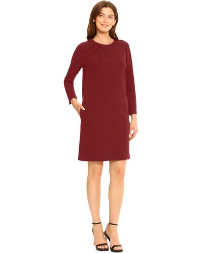 Maggy London S Asymmetrical Draped Sheath Business Casual Dress - Red