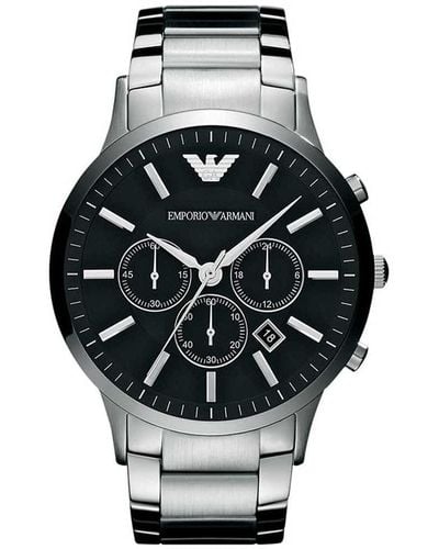 Emporio Armani Montre chronographe avec Bracelet en Acier Inoxydable argenté pour AR2460 - Métallisé