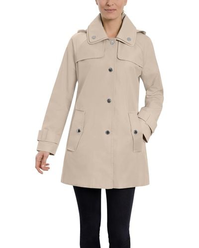 London Fog Double Collar Raincoat - Natural