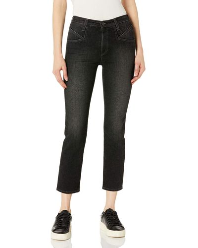 AG Jeans The Isabelle High Rise Straight Crop Jean - Black