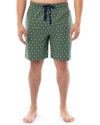 Wrangler Printed Jersey Knit Pajama Sleep Shorts - Green