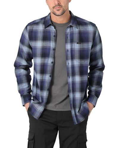 Lee Jeans Allzweck-Langarmhemd mit klassischer Passform Hemd mit Button-Down-Kragen - Blau