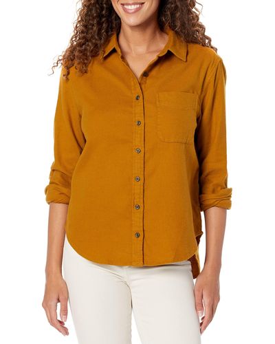 Pendleton Boyfriend Cotton Flannel Shirt - Orange