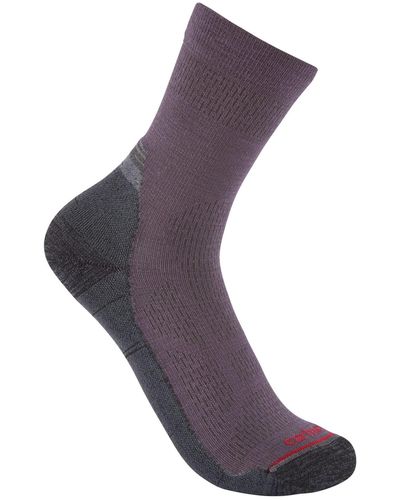 Carhartt Lightweight Synthetic-merino Wool Blend Short Crew Sock - Purple