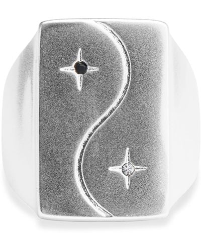 Lucky Brand Yin Yang Signet Ring - Metallic