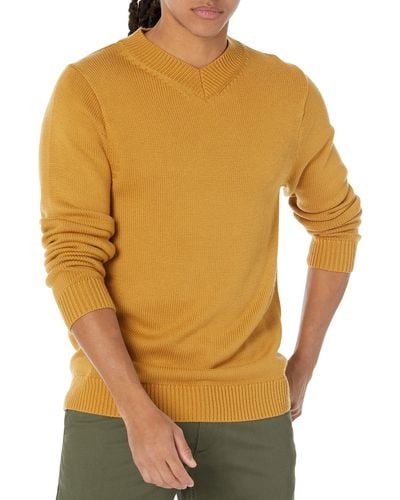 Amazon Essentials Regular-fit V-neck Sweater - Orange