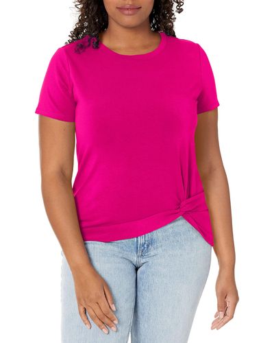 Nautica Womens Classic Fit Side Knot Top T Shirt - Blue