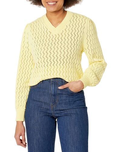 Kendall + Kylie Kendall + Kylie Cotton Puff Sleeve Top - Blue