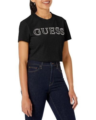 Guess Couture Crop Tee - Black