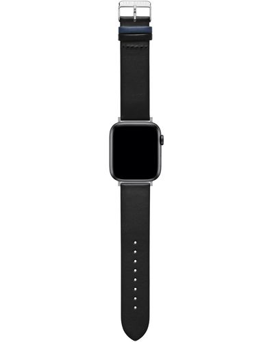 Ted Baker Black Leather Strap Blue Keeper For Apple Watch®
