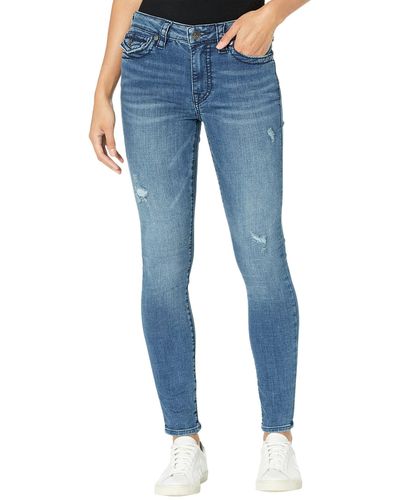 True Religion Halle Mid-rise Skinny Big T Jeans With Flaps In Fast Forward Wash - Blue